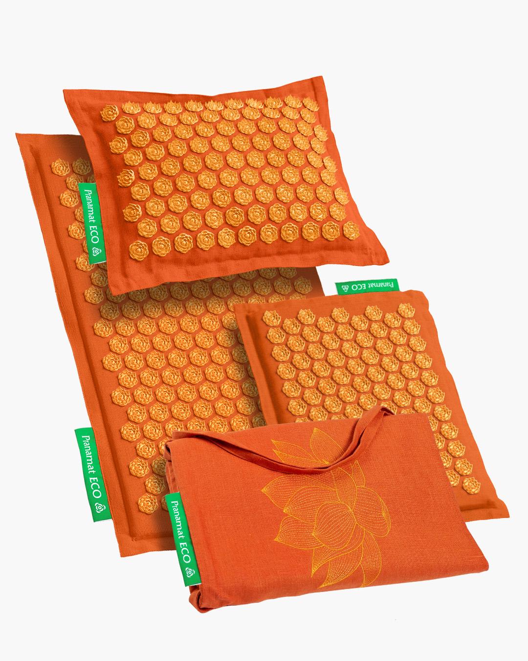 Komplet za masažu: prostirka + jastuk + mini + vreća (Narančasta)