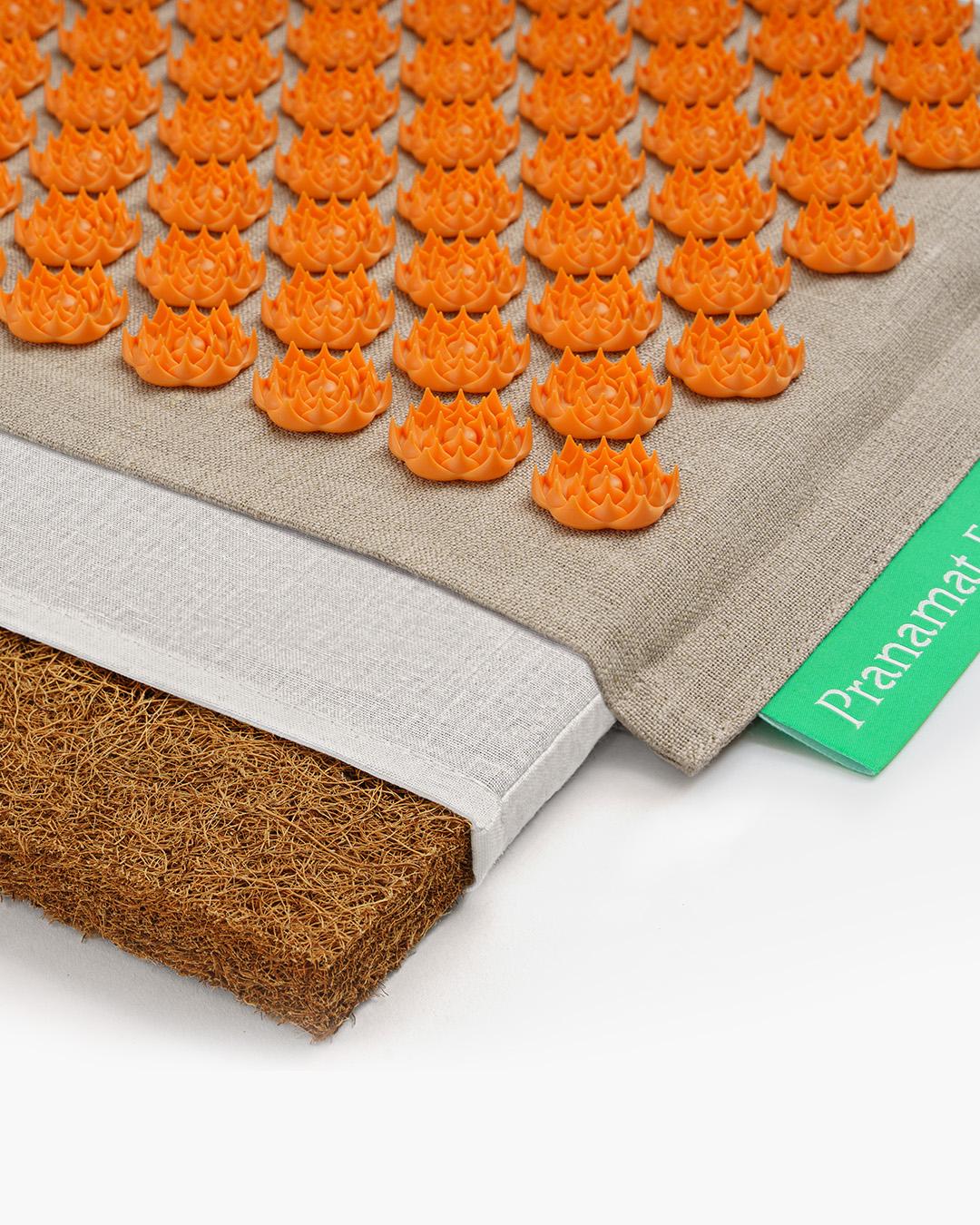 Komplet za masažu: prostirka + jastuk +mini (Siva/Narančasta)